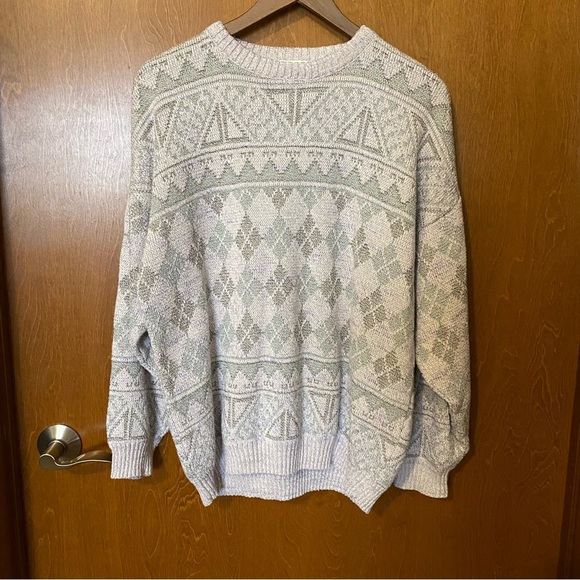 Grandpa style sweater. Bachrach made in Italy sweater. Large - Picture 1 of 6